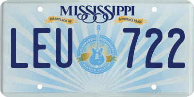 MS license plate LEU722