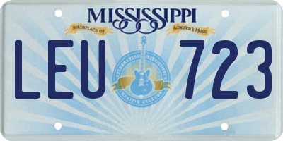 MS license plate LEU723