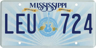 MS license plate LEU724