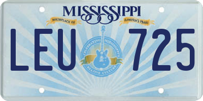 MS license plate LEU725