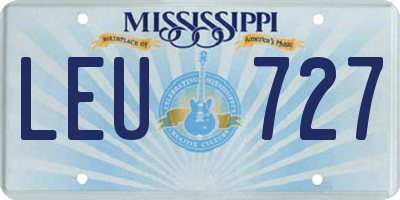 MS license plate LEU727
