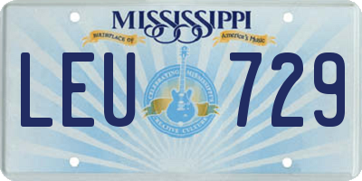 MS license plate LEU729