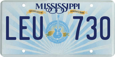MS license plate LEU730