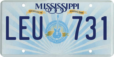 MS license plate LEU731