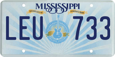 MS license plate LEU733