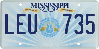 MS license plate LEU735
