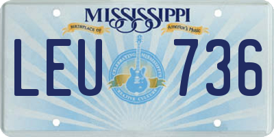 MS license plate LEU736