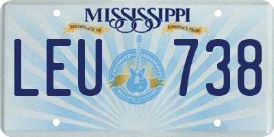 MS license plate LEU738