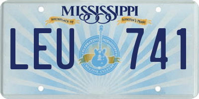 MS license plate LEU741