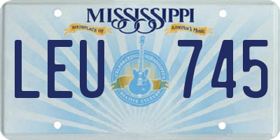 MS license plate LEU745