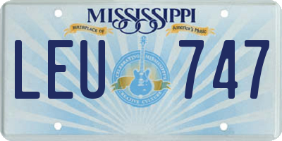 MS license plate LEU747