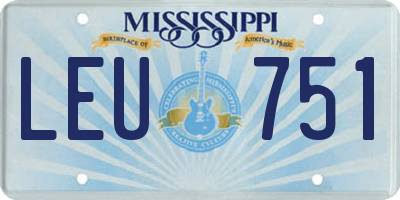 MS license plate LEU751