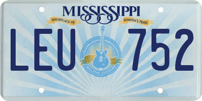 MS license plate LEU752