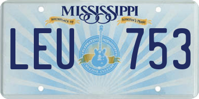 MS license plate LEU753
