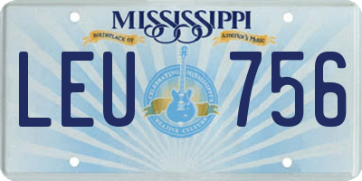MS license plate LEU756