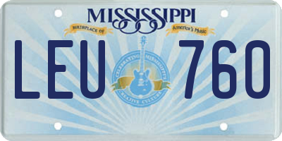 MS license plate LEU760
