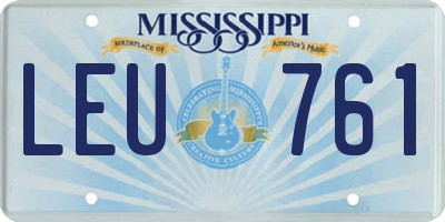 MS license plate LEU761
