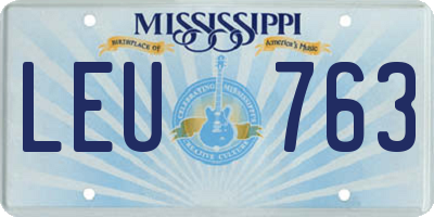 MS license plate LEU763