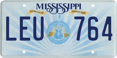 MS license plate LEU764