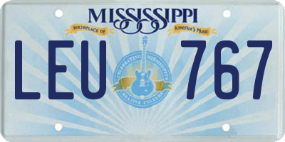 MS license plate LEU767