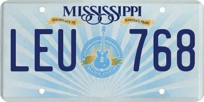 MS license plate LEU768