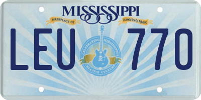 MS license plate LEU770