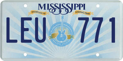 MS license plate LEU771