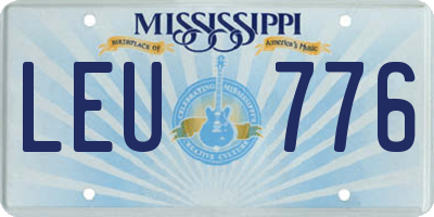 MS license plate LEU776