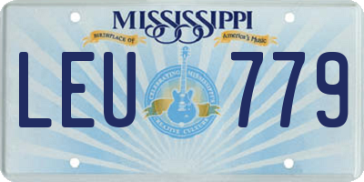 MS license plate LEU779
