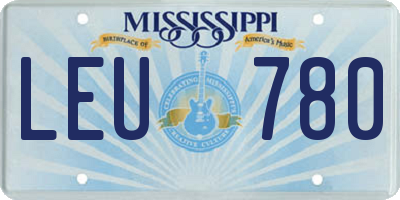 MS license plate LEU780