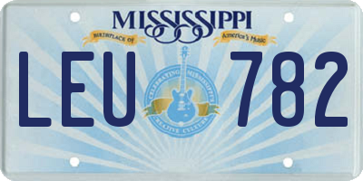 MS license plate LEU782