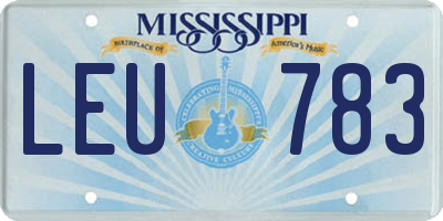 MS license plate LEU783