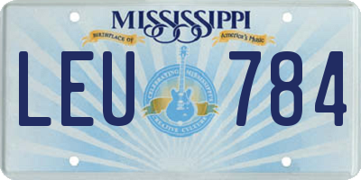 MS license plate LEU784