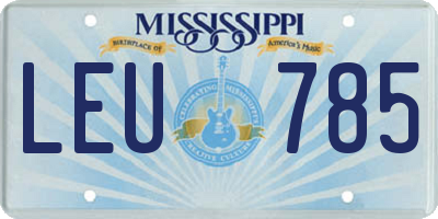 MS license plate LEU785