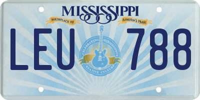 MS license plate LEU788