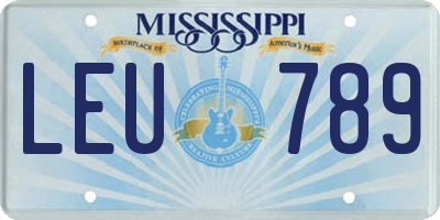MS license plate LEU789