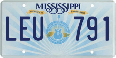 MS license plate LEU791