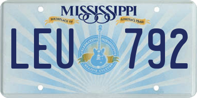 MS license plate LEU792