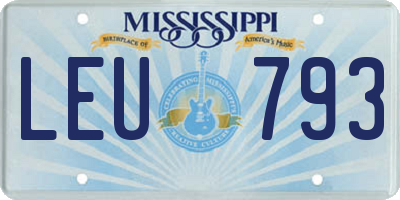 MS license plate LEU793