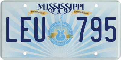 MS license plate LEU795
