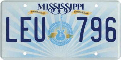 MS license plate LEU796