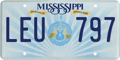 MS license plate LEU797