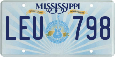 MS license plate LEU798