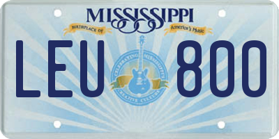 MS license plate LEU800