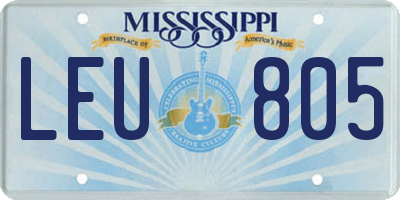 MS license plate LEU805
