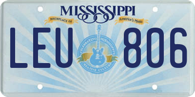 MS license plate LEU806