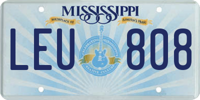 MS license plate LEU808