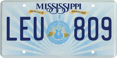MS license plate LEU809