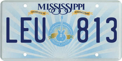 MS license plate LEU813
