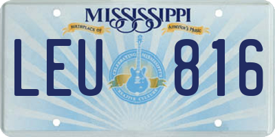 MS license plate LEU816